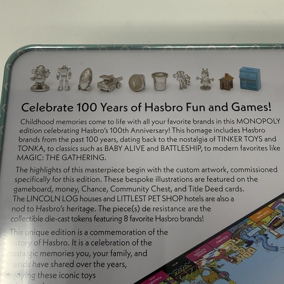 2023 Monopoly 100 Years Of Hasbro Collectible Sealed - Picture 3 of 3